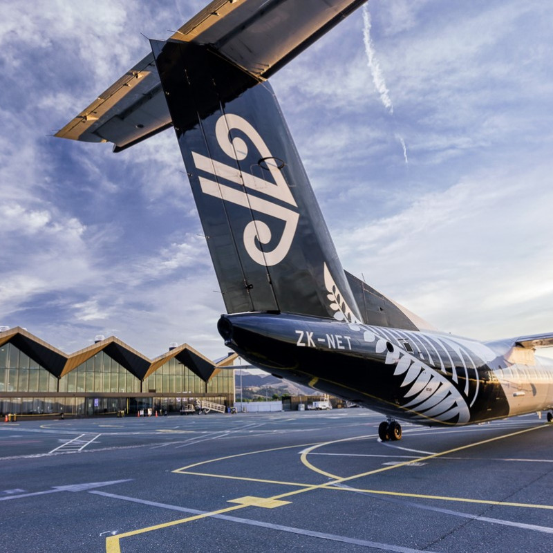 Nelson Airport Terminal with Air New Zealand Plane