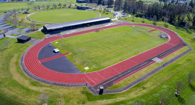 Drone shot of Athletics Track