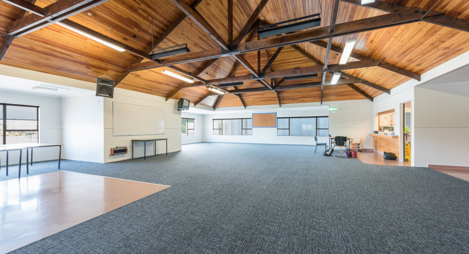 Saxton Netball Pavilion Interior. Empty room