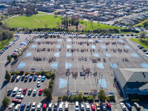 Drone shot of Netball Courts