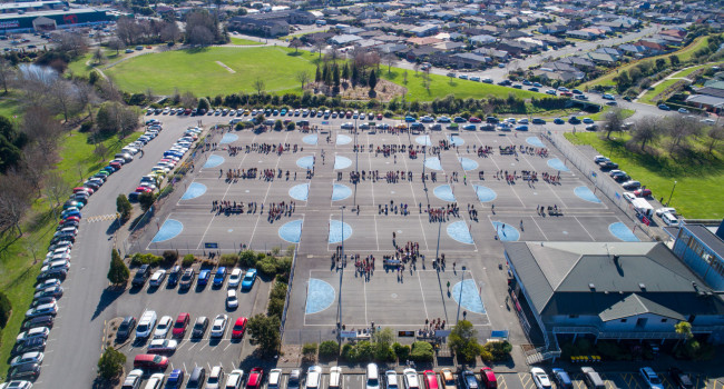 Drone shot of Netball Courts