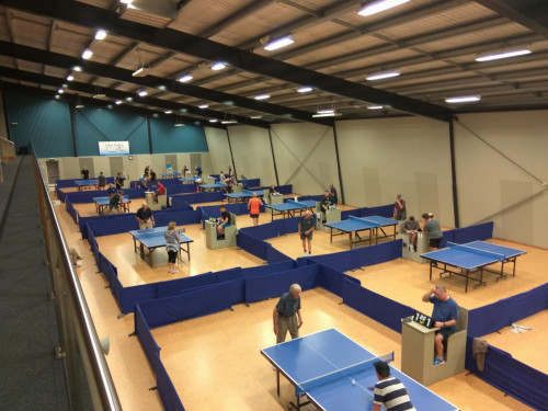 Table Tennis hall and players 