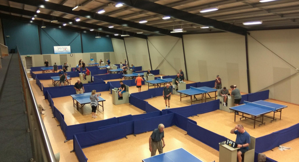 Table Tennis hall and players